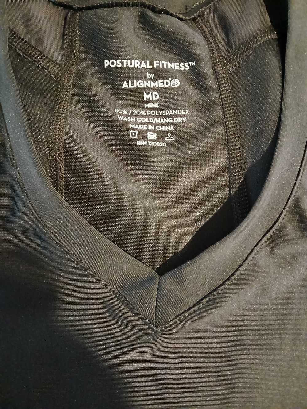 Postural Fitness by AlignMed Men's Black V-Neck Short Sleeve Shirt